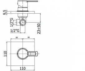 Змішувач для душа прихований (вбудований) Paffoni Ringo хром RIN 010 CR