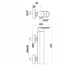Змішувач для душу одноважільний Paffoni Candy хром CA 168 CR