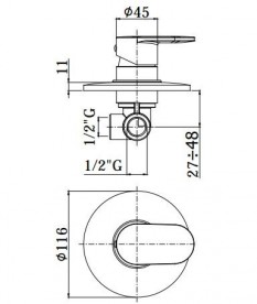 Змішувач для душа прихований (вбудований) Paffoni Candy хром CA 010 CR