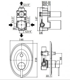 Змішувач для душа прихований (вбудований) Paffoni Berry хром BR 015 CR