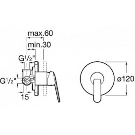 Смеситель для душа однорычажный Roca Victoria-N латунь хром A5A2225C00