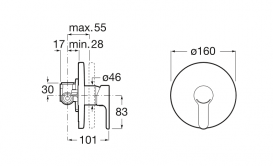 Смеситель для душа однорычажный Roca L20 скрытой установки латунь хром A5A2A09C00
