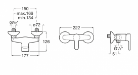 Смеситель для душа однорычажный Roca Arola латунь хром A5A216AC0K