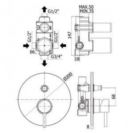Змішувач прихований (вбудований) Paffoni Light хром LIG 015 CR