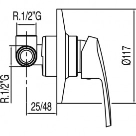 Смеситель для душа однорычажный Tres Eco-tres встраиваемый хром 0701770212