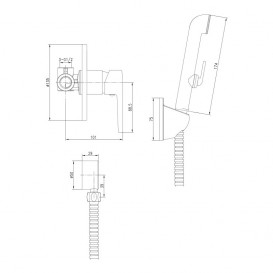 Змішувач для душу одноважільний Volle Benita з гігієнічним душем 15175200