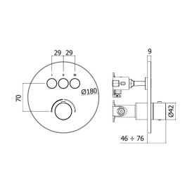 Змішувач для душу Paffoni Compact Box вбудований 3 споживача сталь CPM019ST