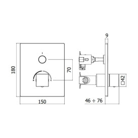 Смеситель для душа Paffoni Compact Box встраиваемый 1 потребитель хром CPM513CR