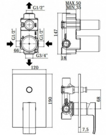 Змішувач для душа Paffoni Elle EL 015 CR / M