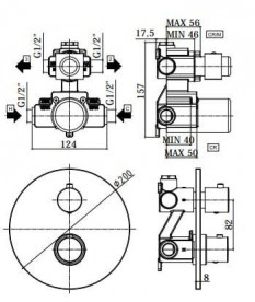 Смеситель для душа Paffoni Light на 3 выхода черный матовый LIQ 019 NO