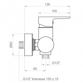 Смеситель для душа Ponsi Ecostyle однорычажный хром BTESTCDO03