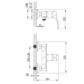 Смеситель для душа Primera Soft однорычажный хром 10140025