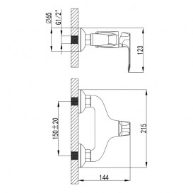 Змішувач для душа Primera Taho одноважельний хром 10140024