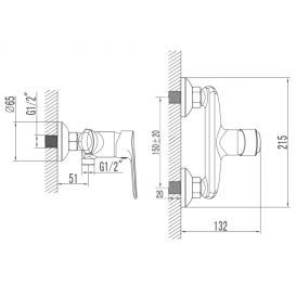 Смеситель для душа Primera Topic однорычажный хром 10140020