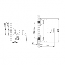 Смеситель для душа Primera Tyrol однорычажный хром 10140023