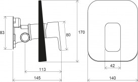 Смеситель для душа Ravak 10° Free TD F 066.00 встраиваемый однорычажный без переключателя для R-box латунь хром X070137