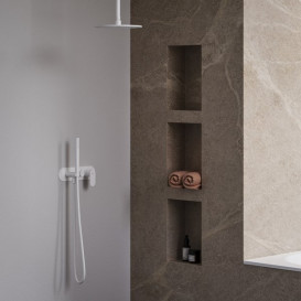  	Смеситель для душа Ravak Eleganta на 2 потребителя с душевым набором белый матовый X070263