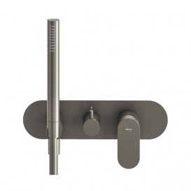  	Смеситель для душа Ravak Eleganta на 2 потребителя с душевым набором графит матовый X070337