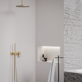  	Смеситель для душа Ravak Eleganta на 2 потребителя с душевым набором розовое золото матовое X070374