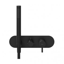 Смеситель для душа Ravak Espirit на 3 потребителя с душевым набором черный матовый X070282