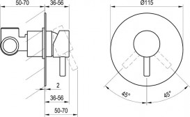 Змішувач для душу Ravak Espirit вбудований 1 споживач хром X070205