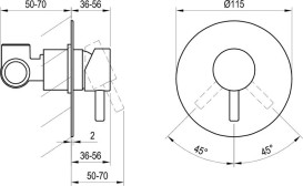 Смеситель для душа Ravak Espirit встраиваемый золото матовое X070609