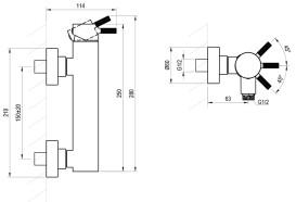 Змішувач для душу Ravak Nox одноважільний графіт матовий X070698