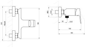 Змішувач для душу Ravak Plan PN 032 одноважільний графіт матовий X070655