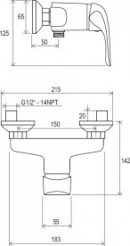 Змішувач для душа Ravak Rosa RS 032.00 / 150 змішувач хром X070012