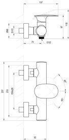 Змішувач для душу Ravak Spring SG 032.00 одноважільний хром X070530