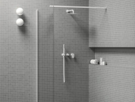 Змішувач для душу Ravak Spring SG 065.00+S із душовим набором білий матовий X070575