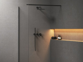 Смеситель для душа Ravak Spring SG 065.00+S с душевым набором черный матовый X070553