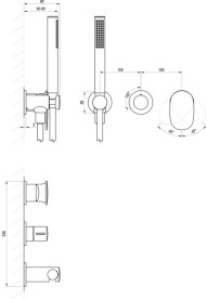 Смеситель для душа Ravak Spring SG 065.00+S с душевым набором черный матовый X070553