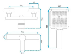 Змішувач для душу Rea Argus із душовим гарнітуром матове золото REA-B6413