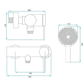 Смеситель для душа Rea Clif с душевым гарнитуром черный REA-B4241