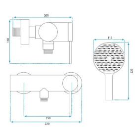 Змішувач для душу Rea Foss із душовим гарнітуром матове золото REA-B5113