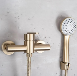 Смеситель для душа Rea Ontario с душевым гарнитуром матовое золото REA-B5501