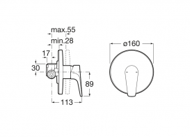 Смеситель для душа Roca Atlas однорычажный латунь хром A5A2290C00