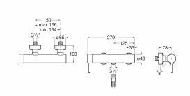Смеситель для душа Roca Lanta однорычажный настенный латунь хром A5A2111C00