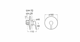 Смеситель для душа Roca Malva встраиваемый латунь хром A5A223BC00