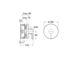 Змішувач для душу Roca Ona одноважільний Evershine рожеве золото A5A2B9ERG0