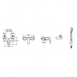 Змішувач для душа Roca Thesis змішувач з ручним душем хром A5A2050C00