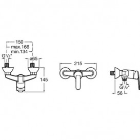 Змішувач для душа ROCA Victoria-N без виливу латунь хром A5A2125C00