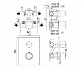 Змішувач з термостатом прихований (вбудований) Paffoni Light хром LIQ 518 CR