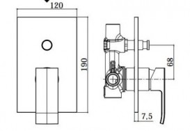Смеситель для душа скрытый (встраиваемый) Paffoni Elle хром EL BOX015 CR