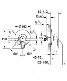 Смеситель для душа скрытого монтажа Grohe BauLoop New однорычажный хром 29080001