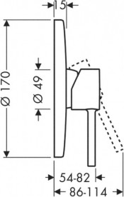 Змішувач для душу прихованого монтажу Hansgrohe Axor Starck шліфований чорний хром 10616340