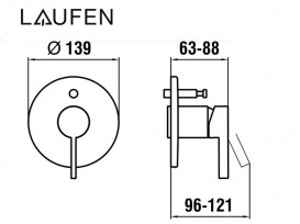 Смеситель для душа скрытого монтажа Laufen Kartell однорычажный хром H3213360040001