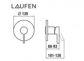Смеситель для душа скрытого монтажа Laufen Kartell однорычажный золото с PVD-покрытием H3313360010001