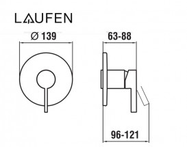 Змішувач для душу прихованого монтажу Laufen Kartell одноважільний хром H3313360040001
